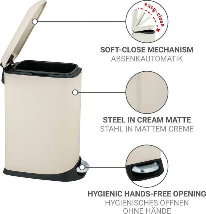 Image du produit Wenko Poubelle à pédale Design Easy-Close (20 l)