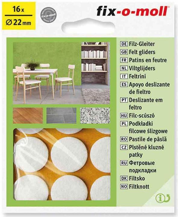 Produktbild Fix-o-moll Filzgleiter 3 mm / Ø 22 mm 16 x (Filzgleiter, 16 Stück)