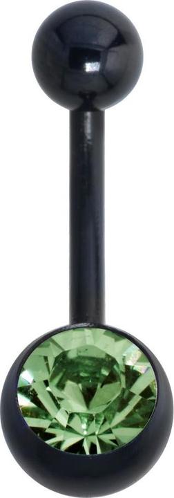 Bijouteria Bauchpiercing (Kristall, PVD Beschichtung (schwarz), Titan)
