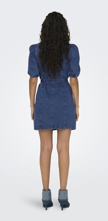 Actual product image Only Regular fit Round neck Elasticated cuffs Puff sleeves Short dress Denim dress (XL)