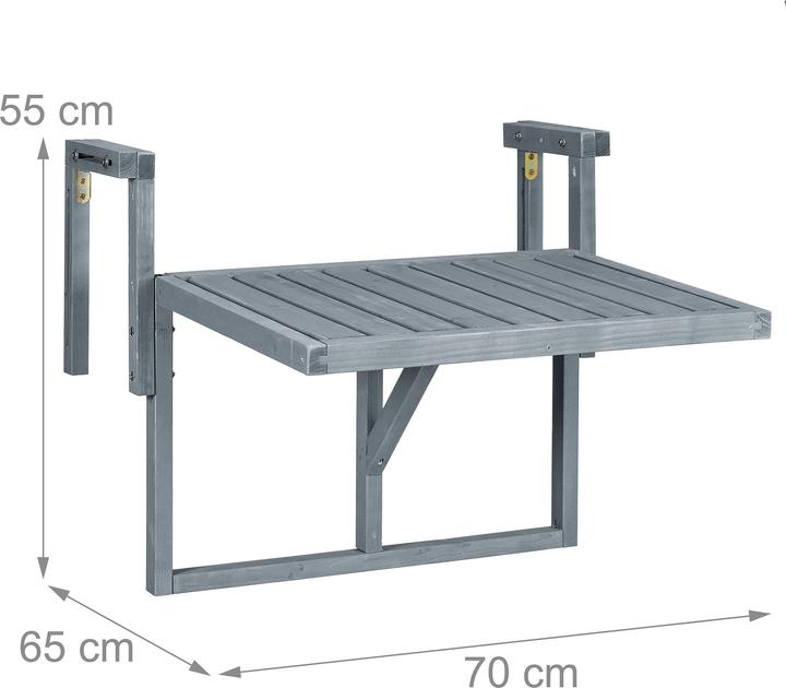 Image du produit Relaxdays Table de balcon suspendue (70 cm)