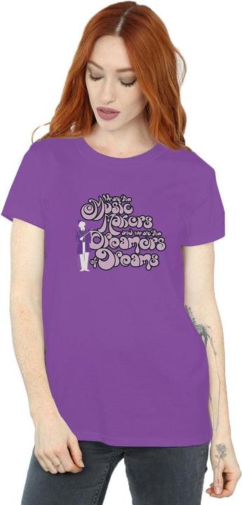 Actual product image Willy Wonka & the Chocolate Factory Womens/Ladies Dreamers Text Cotton Boyfriend T-Shirt (M)