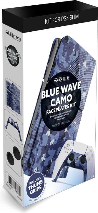 Produktbild Maxx Tech PS5 Slim Face Plates - Blue Wave Camo (PS5) (PS5)