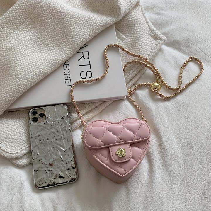 Image du produit Only-Bags.Store Mini sac croisé en forme de coeur, sac en cuir PU brodé à la mode, accessoire mignon à la mode