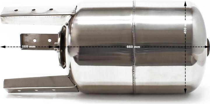 Image du produit Wiltec 100L INOX Réservoir pression à vessie pour la surpression domestique cuve ballon, suppresseur pompe (Pompe à eau domestique)