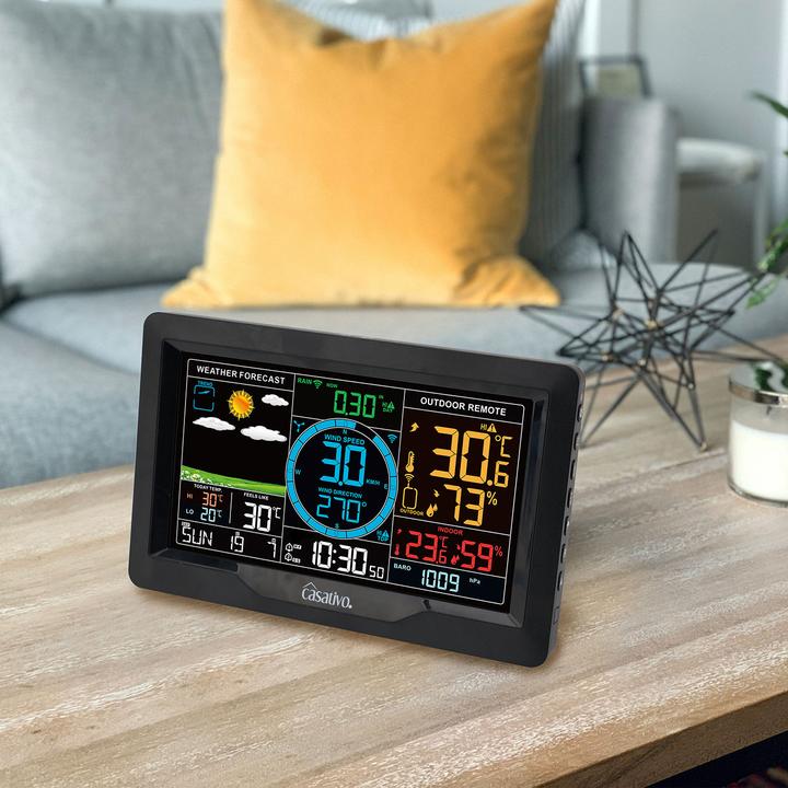 Actual product image Casativo Professional wireless weather station with 5in1 outdoor sensor, XL colour display