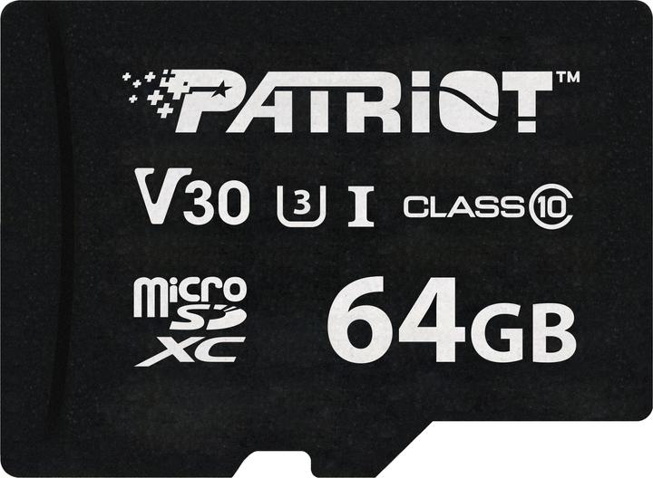 Image du produit Patriot Carte SD 64 Go VX Series MicroSDXC V30 PS1680 (64 Go, microSDXC, U3, UHS-I)
