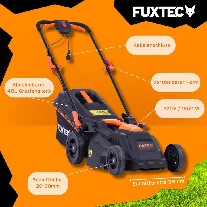 Produktbild Fuxtec Elektro Rasenmäher mit Kabel FX-RME38 (Netzbetrieb)