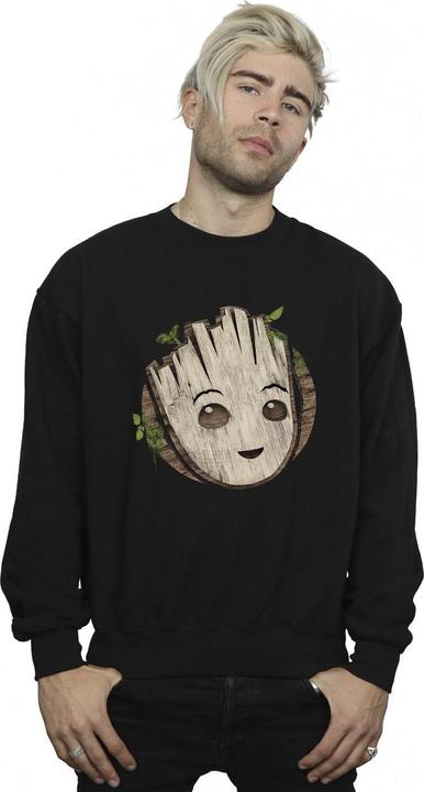Actual product image Mens I Am Groot Wooden Head Sweatshirt (S)