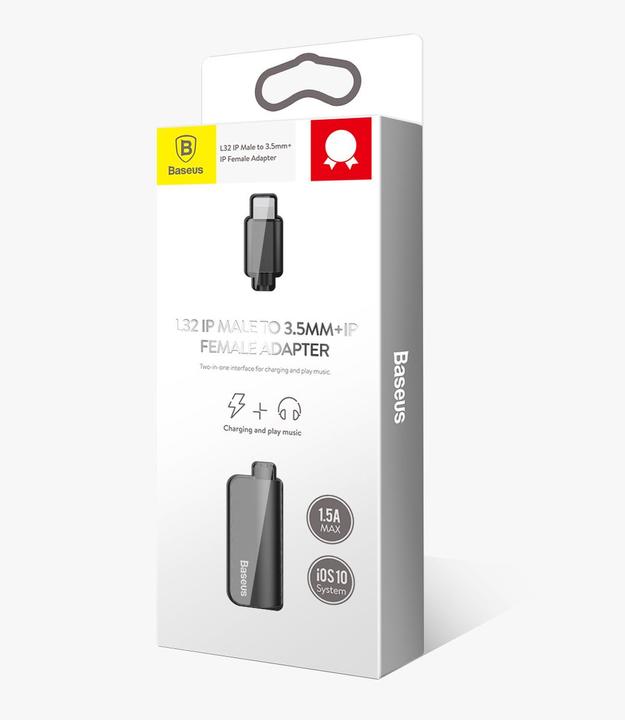 Immagine prodotto Baseus L32 IP maschio a 3.5mm+IP femmina adattatore nero (Jack da 3.5mm, Lightning)
