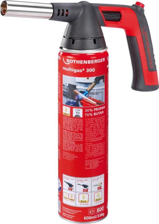 Actual product image Rothenberger Burner Rofire 4 Piezo + Multigas 300 Set