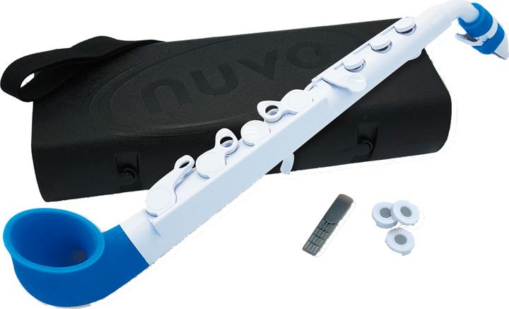 Produktbild Nuvo N520J jSax2.0 Kinder Saxophon in C, Weiss-Blau (Saxophon, Gebogen)