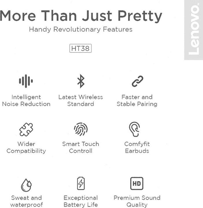 Actual product image Lenovo HT38 (ANC, 3 h, Wireless)