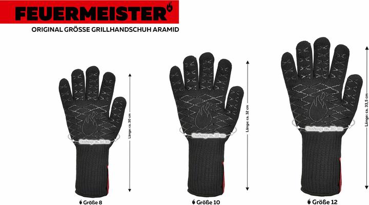 Actual product image Feuermeister Grill gloves Size 12 (Aramid, Cotton, Polyester)