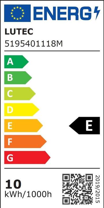 Energy Label Lutec LED outdoor wall light QUBO (650 lm, IP54)