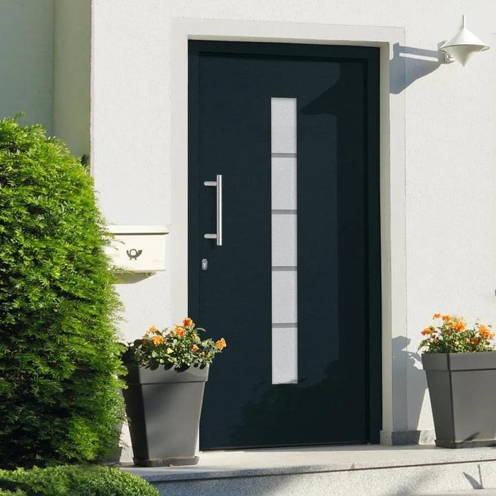 Image du produit Diverse Hardware Porte d'entrée aluminium et PVC anthracite 110x210 cm