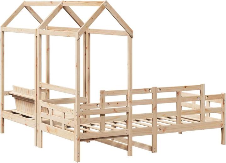 Actual product image VidaXL Day bed and bench with roof (90 x 200 cm)