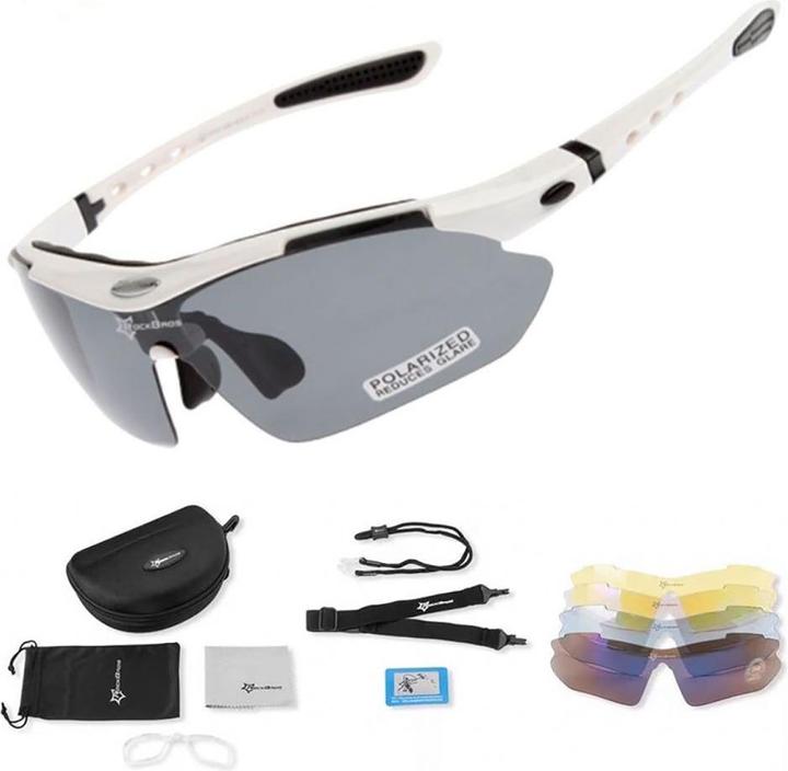 Produktbild Rockbros 10002 polarizing cycling glasses - white (Schwarz, Weiss)