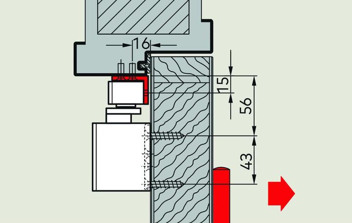 Actual product image Dormakaba Camber angle for slide rails G-N XEA (Object door)