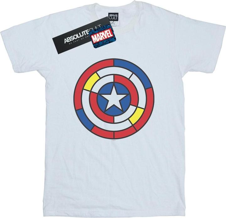 Actual product image Mens Captain America Stained Glass Shield T-Shirt (XXL)