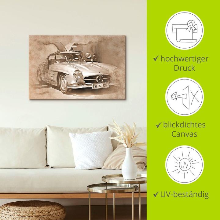 Produktbild Artland Klassischer Mercedes 300 SL Gullwing U4OA (90 x 60 cm)