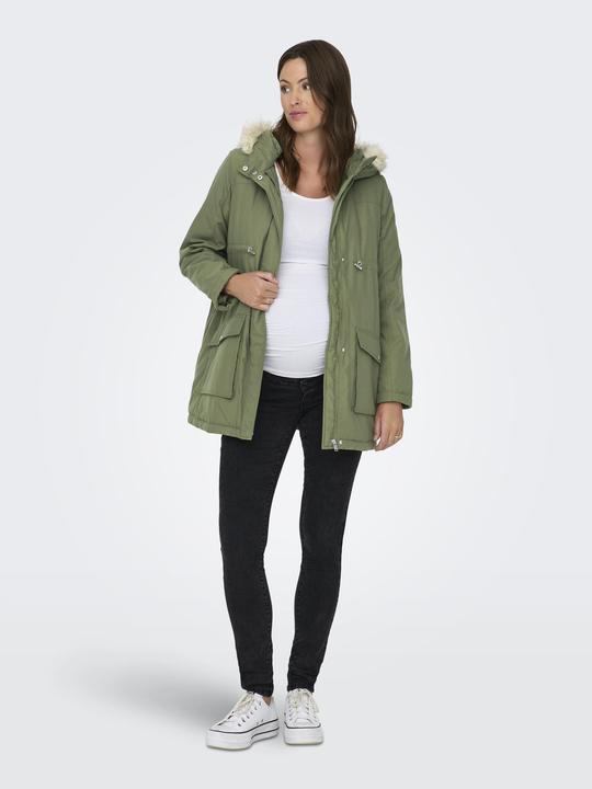 Produktbild Only Maternity Kapuze mit abnehmbarem Kunstfell-Rand Maternity Parka Langer Parka (M)