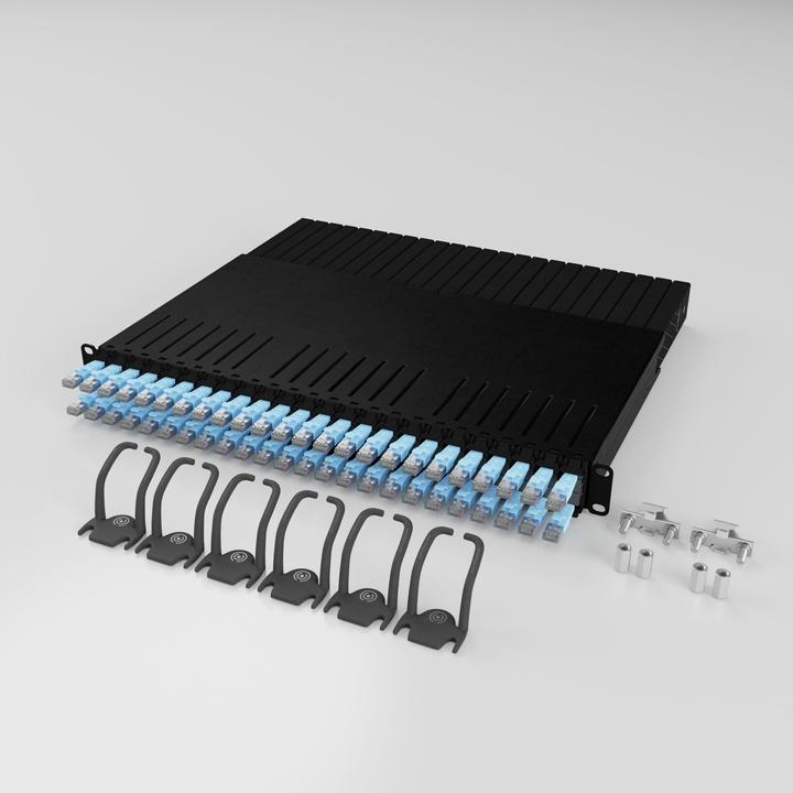 Immagine prodotto PATCHBOX uno / 8RU / Cat 6A, STP, 0,8 m, blu (STP, CAT6a, 0.80 m)