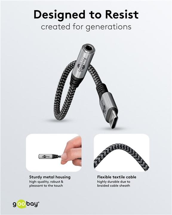 Image du produit Goobay Adaptateur USB-C vers jack (USB Type C, Jack 3.5mm)