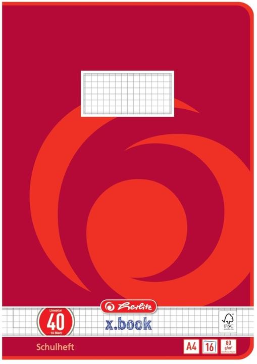 Immagine prodotto Herlitz Quaderno X-Book, DIN A4, fascicolo 40 (A4, Quadretti, Copertina rigida)