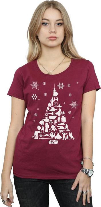 Actual product image Star Wars Womens/Ladies Christmas Tree Cotton T-Shirt (XL)