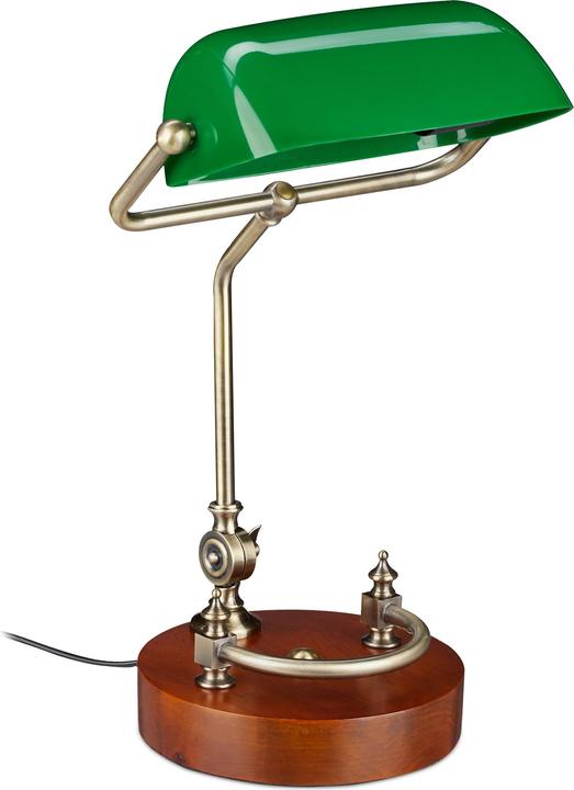 Image du produit Relaxdays Lampe banquier, verte