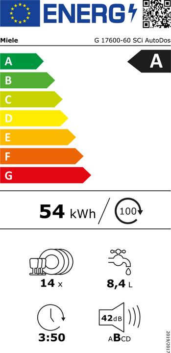 Etichetta energetica Miele G 17600-60 SCi AutoDos
