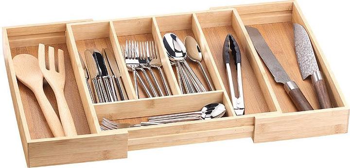 Image du produit Rosenstein & Söhne Lot de 2 range-couverts variables en bambou