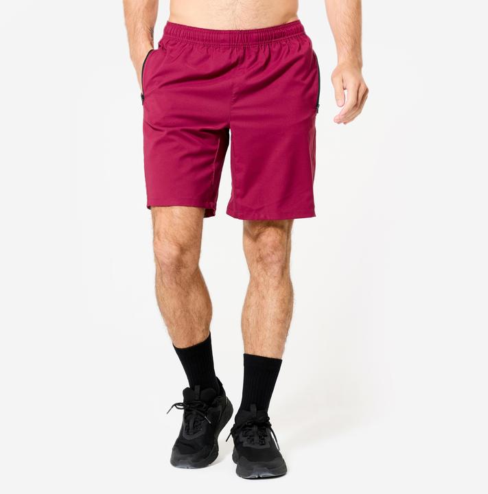 Domyos Shorts Herren atmungsaktiv Reissverschlusstaschen - violett