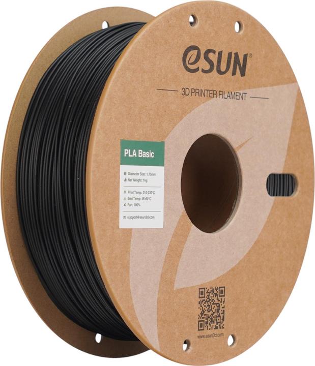 eSUN PLA BASIC 1,75mm BLACK 1kg (PLA, 1.75 mm, 1000 g, Schwarz)