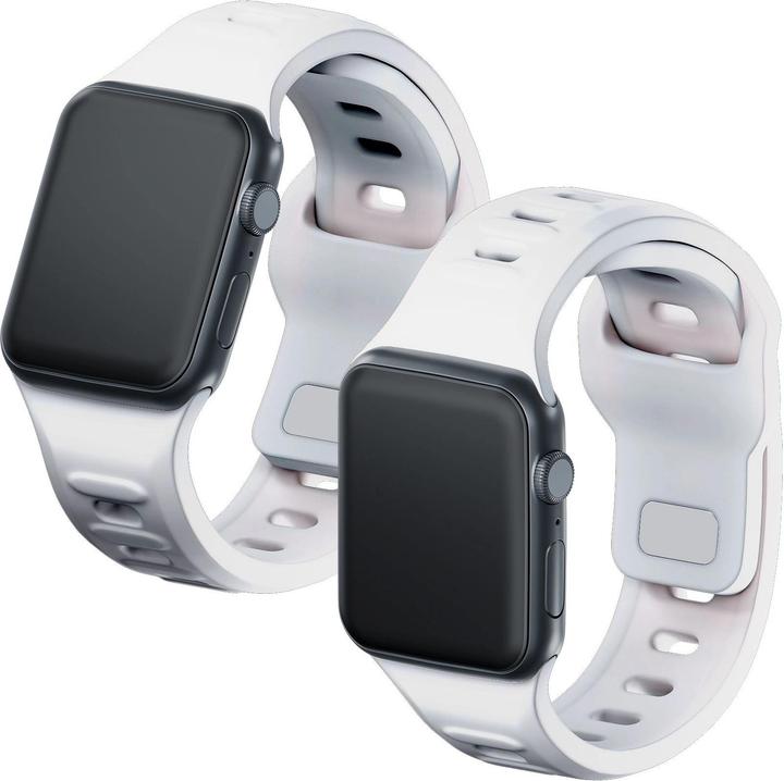 Produktbild 3MK Silicone Watch Strap biały/white dla Apple Watch 42/44/45/49mm (Edelstahl, Silikon, 3, 4, 9, Ultra)