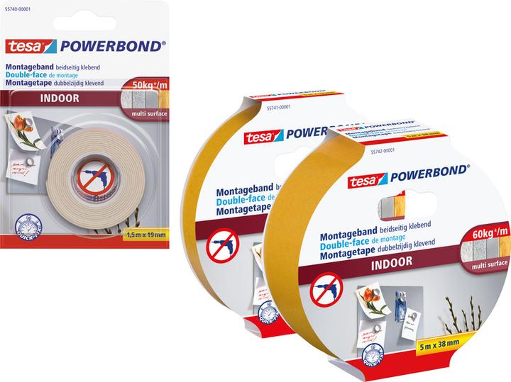 Produktbild tesa Powerbond INDOOR doppelseitiges Montageband (19 mm)
