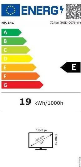 Energy Label HP S7 Pro 724pn (1920 x 1200 pixels, 24")