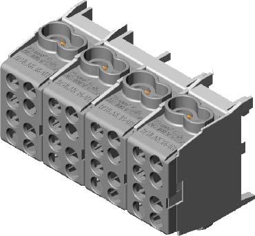 Image du produit Pollmann Elektrotechnik Borne de dérivation principale grise 4 pôles 25qmm HLAK-25 4/8gr-S 1