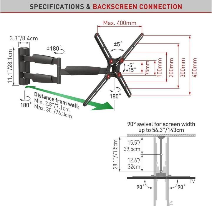 Immagine prodotto Barkan BM343XL Televisore da 13-65 pollici (Muro, 65", 36 kg)