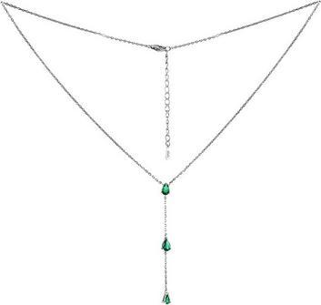 Silvego Gryn Silver Necklace with Green Brilliance Zirconia MSS1023NG