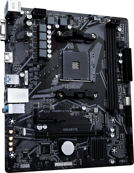 Image du produit Gigabyte A520M K V2 1.0 (AM4, AMD A520, mATX)