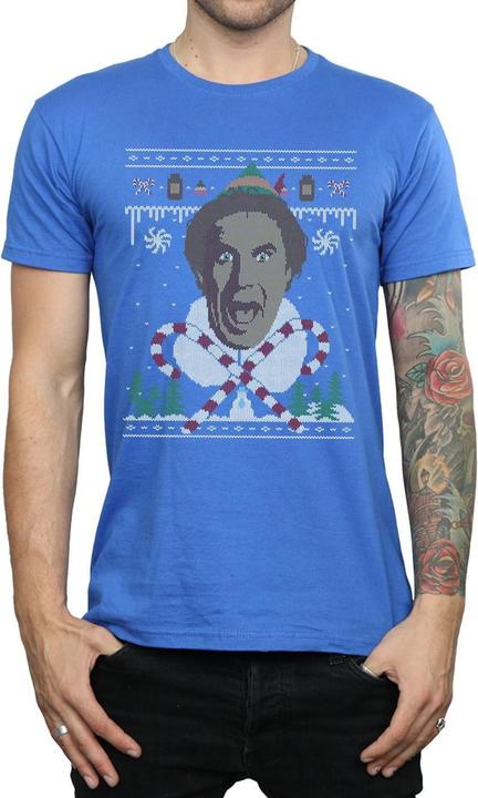 Actual product image Elf Mens Christmas Fair Isle T-Shirt (XL)