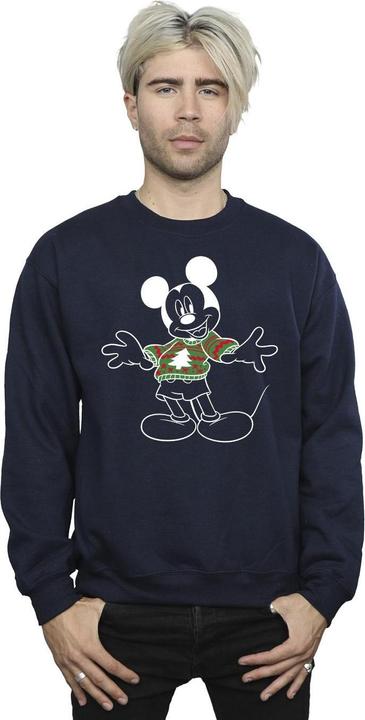 Actual product image Disney Mens Mickey Mouse Xmas Jumper Sweatshirt (S)