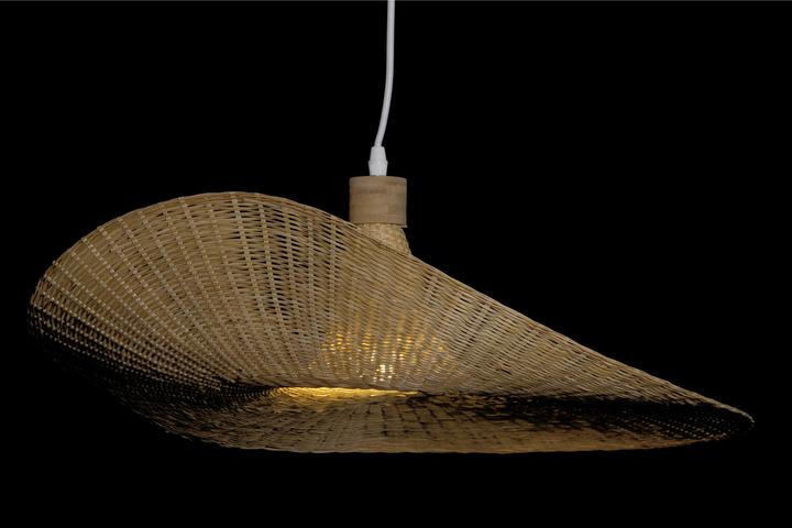 Actual product image DKD Home Decor Ceiling Light Multicolour Light brown Bamboo 50 W 220 V 58 x 58 x 22 cm