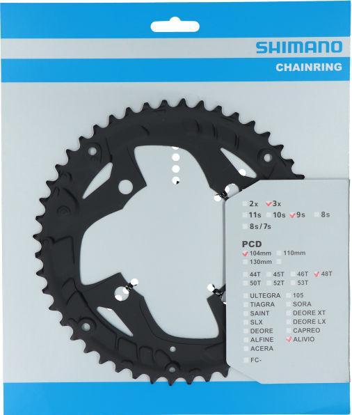 Image du produit Shimano Plateau ALIVIO FC-T4060 48 Z pour protection pantalon noir (48)