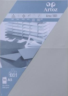 Actual product image Artoz 1001 cards light gray (A5, 220 g/m², 5 x)