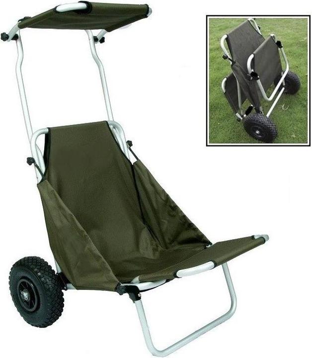 Actual product image Stealth Gear Transport trolley M2 Forest Green with sun canopy