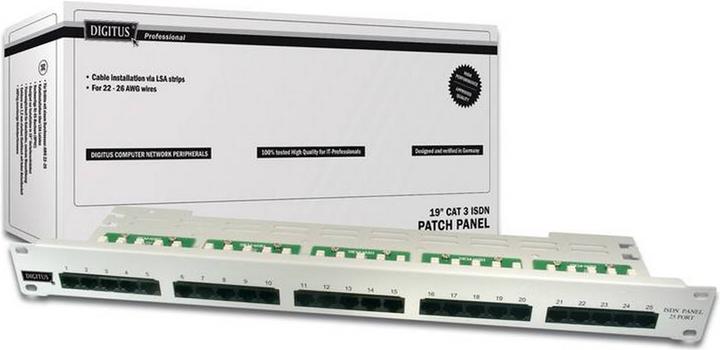 Produktbild Digitus 19 Zoll CAT 3 ISDN Panel 25 Port