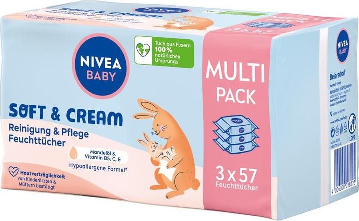 NIVEA Lingettes humides Soft & Cream Trio (171 pièce(s))